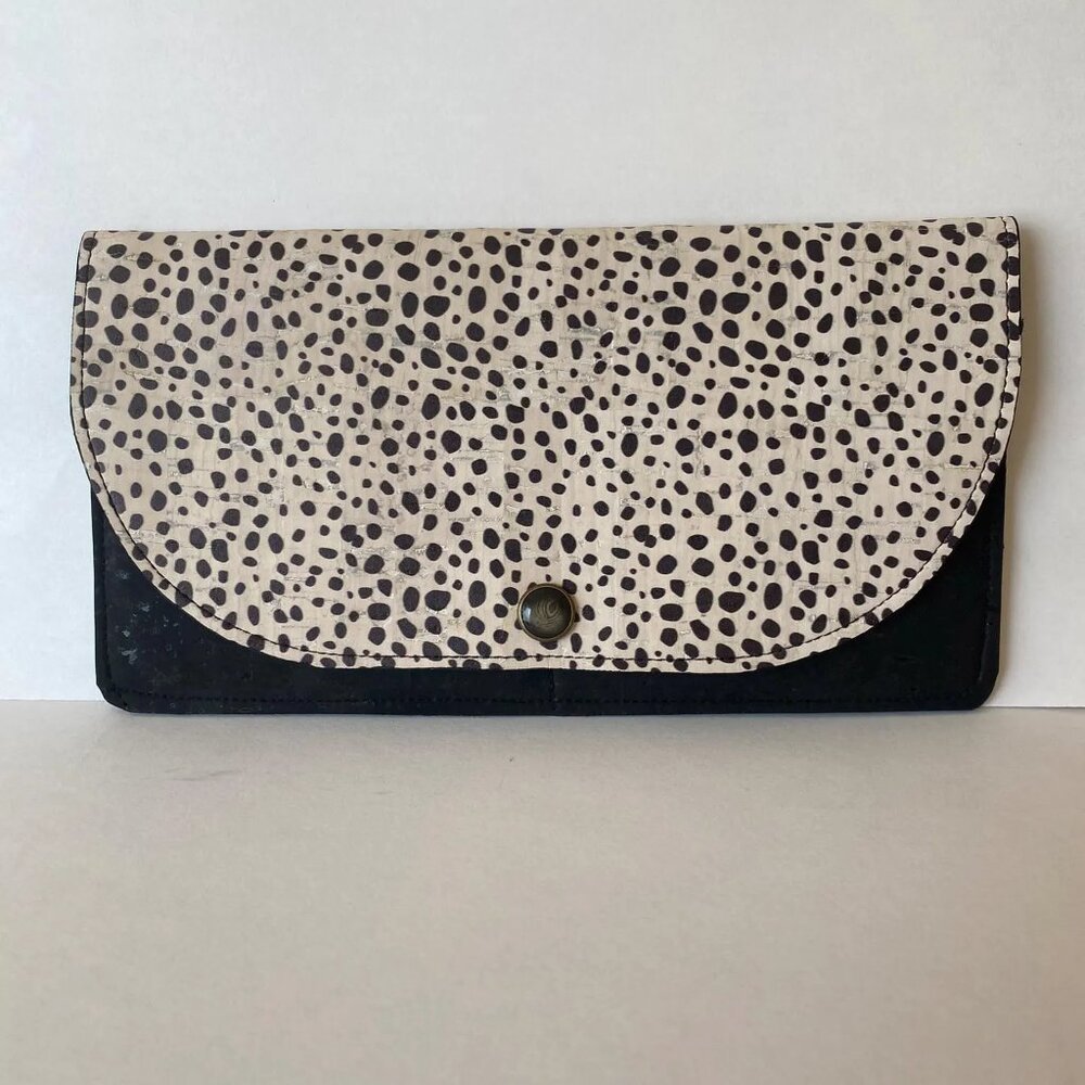 Dalmatian Print Cork Clutch Wallet